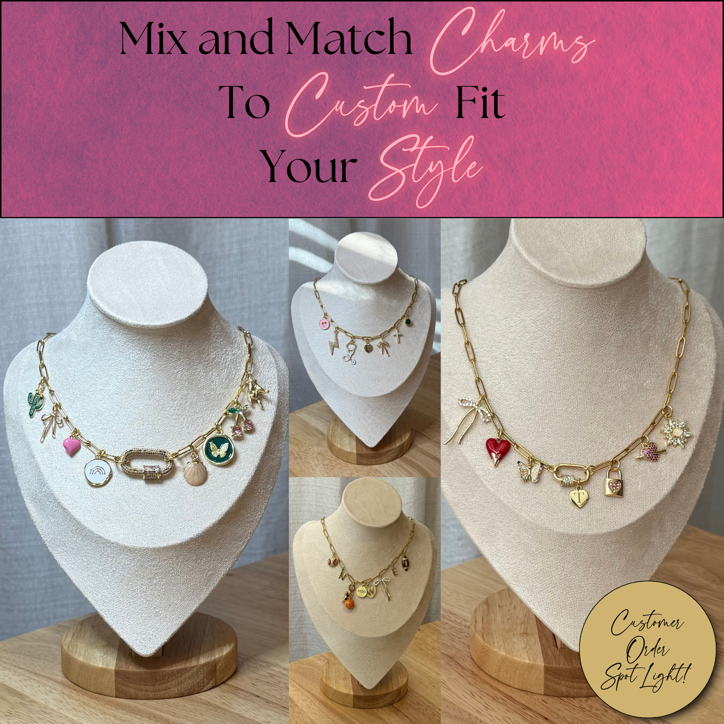 Build Your Own Custom Charm Necklace or Bracelet