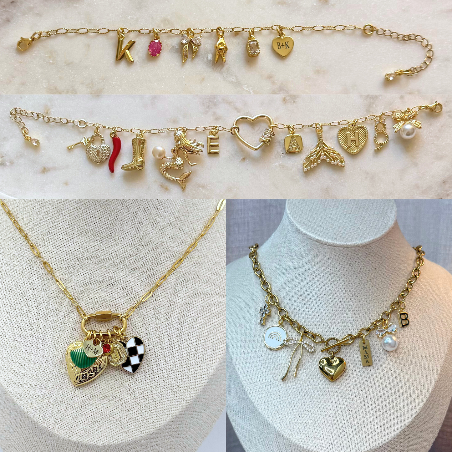 Build Your Own Custom Charm Necklace or Bracelet